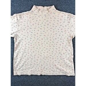 Vintage Northern Reflections Floral Mock Neck Top Cottagecore Tee